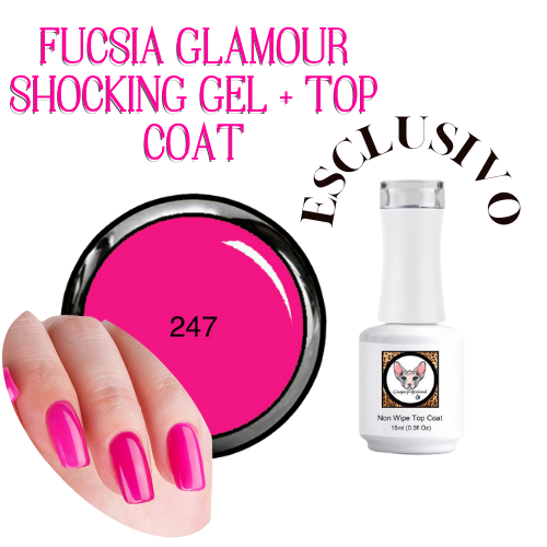 Fucsia Glamour Shocking Gel + Top Coat (Esclusivo)